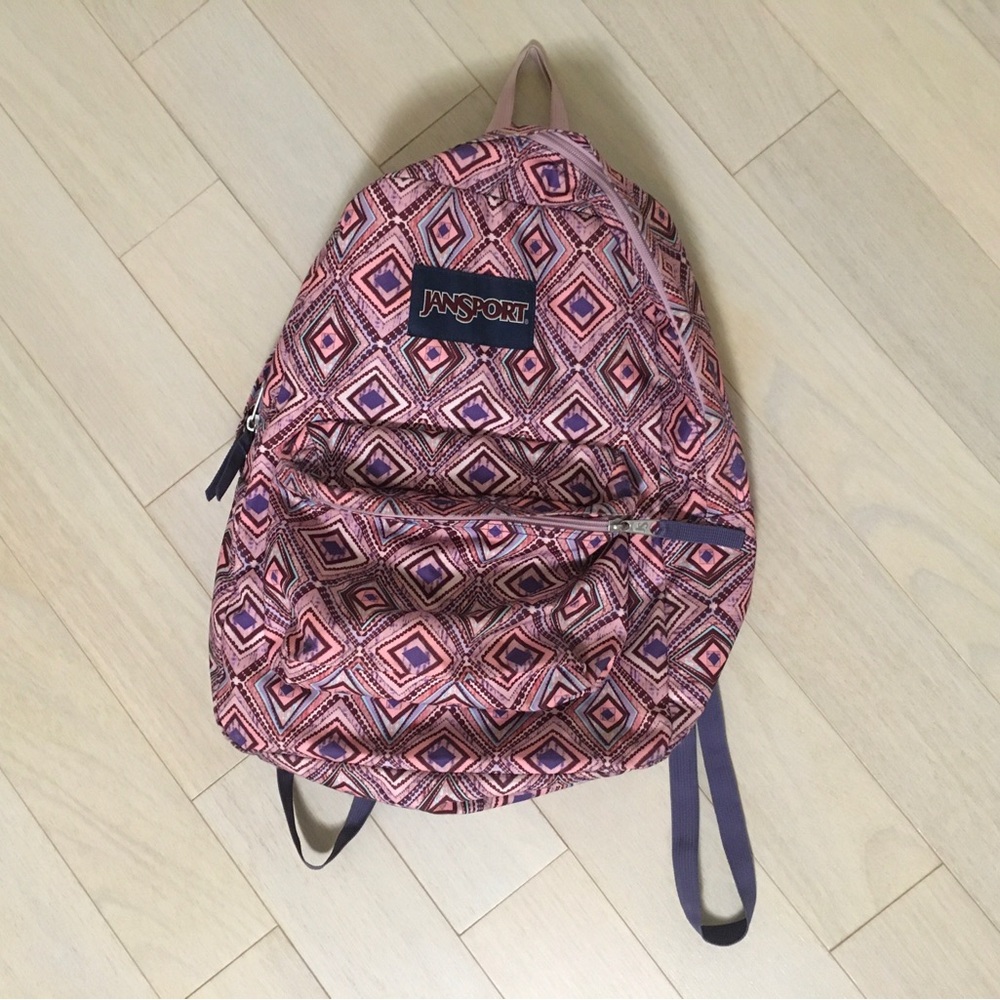 Jansport Pink and Purple Diamond Backpack